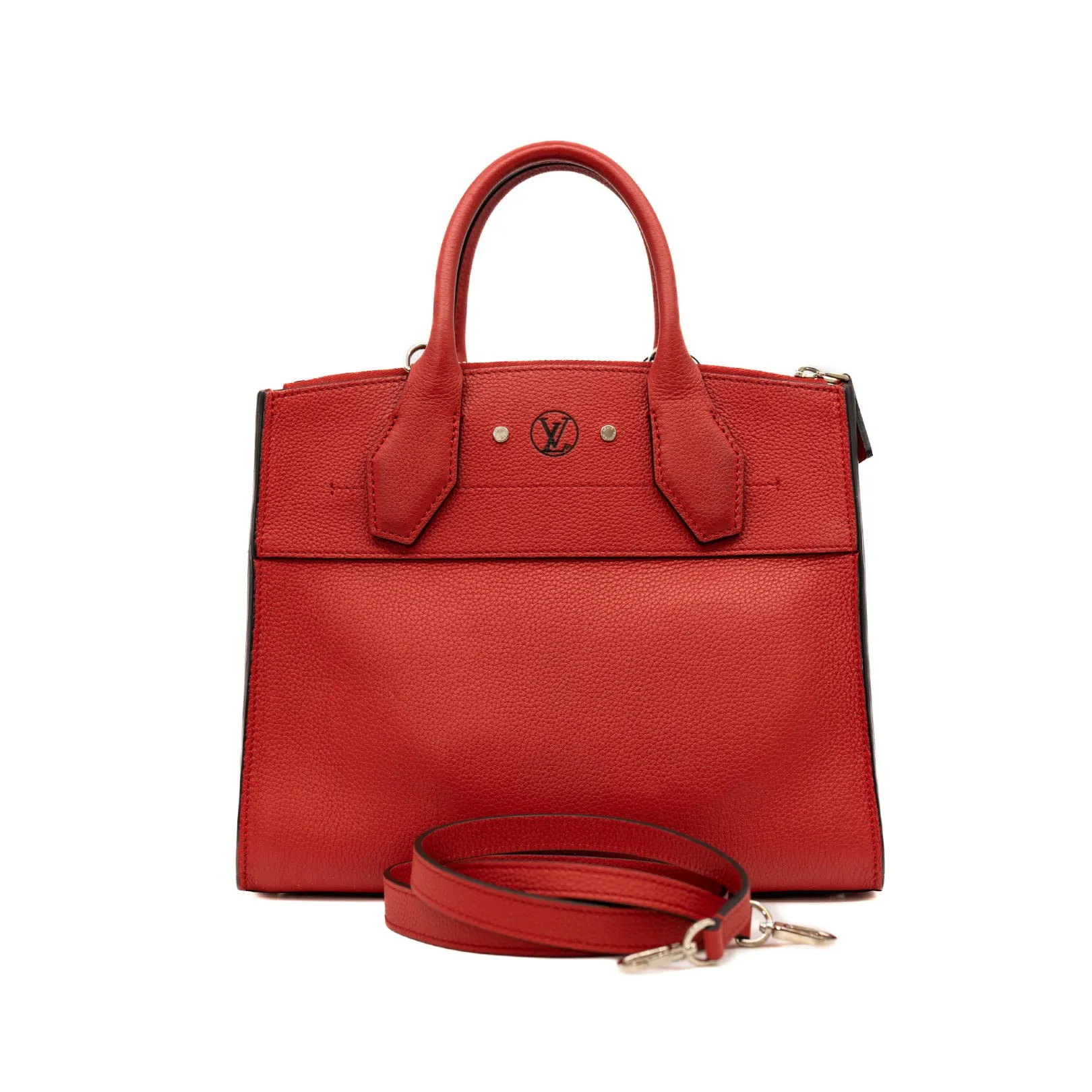 City Steamer PM In Red Calfskin Leather SHW With Strap