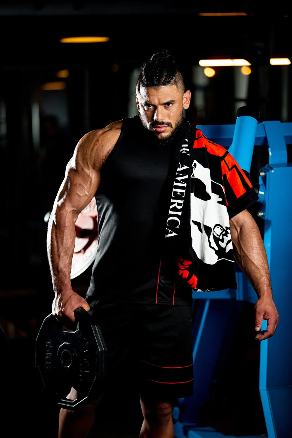 Classic Gym Towel - Black/Red