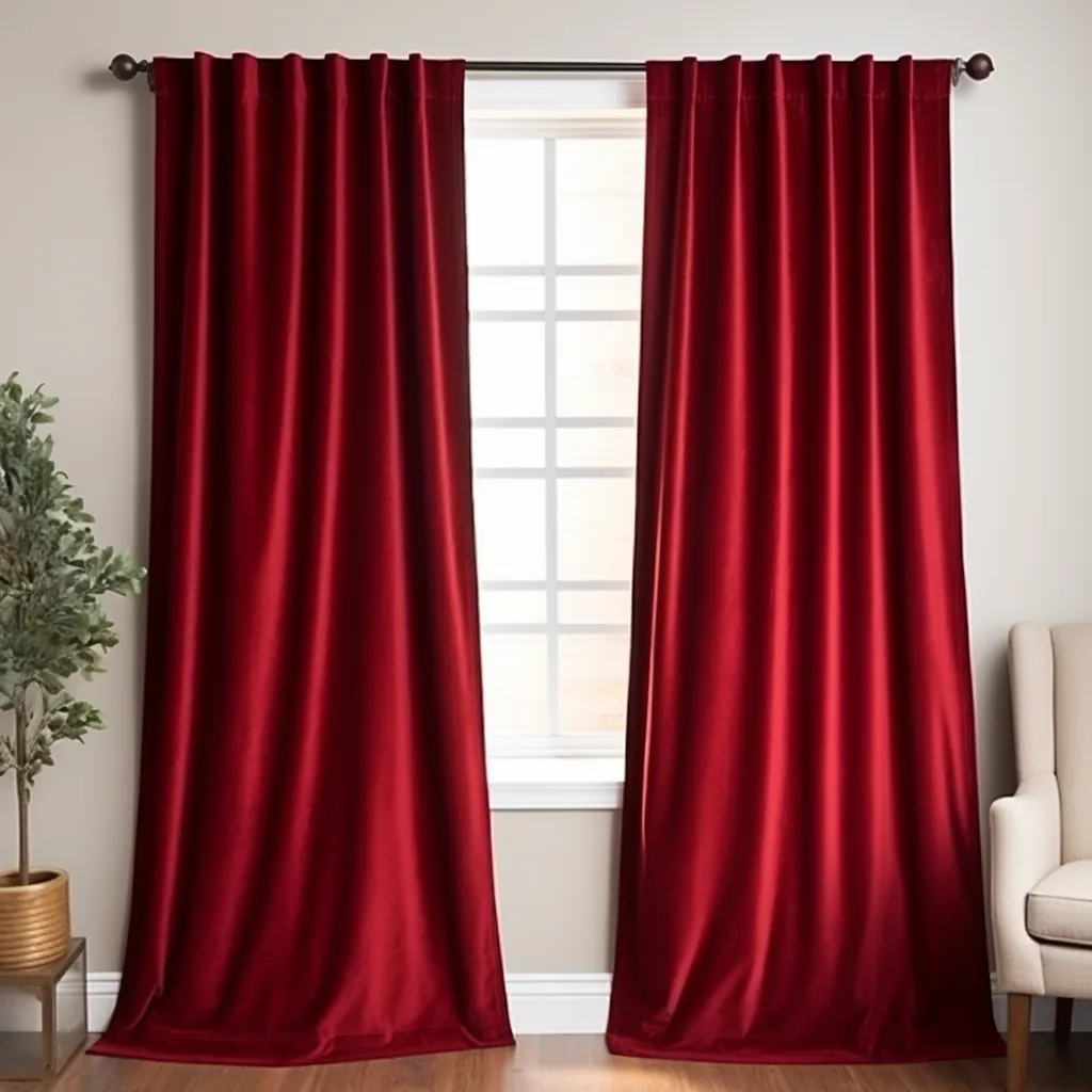 Classic Red Velvet Back Tab Curtain - Custom Sizes and Colours