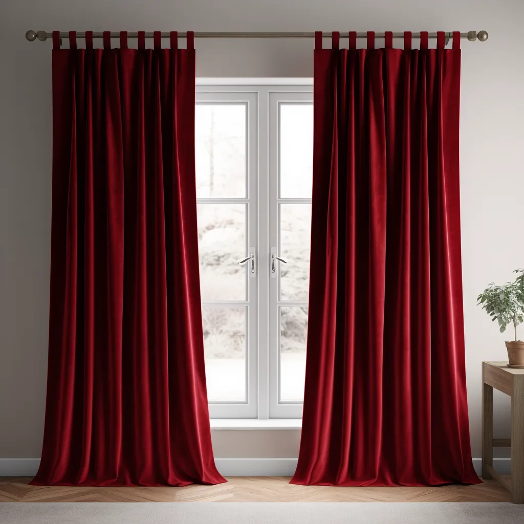 Classic Red Velvet Tab Top Curtain - Custom Sizes and Colours