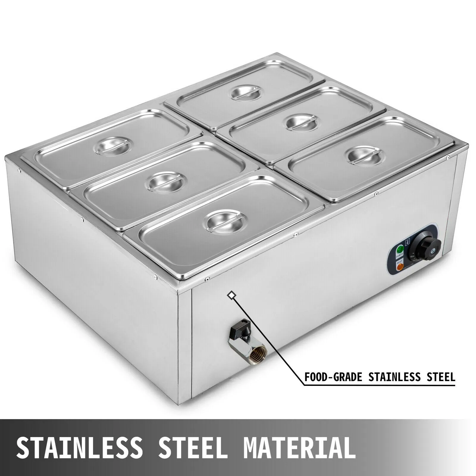 Commercial Stainless Steel Electric Catering Food Warmer Steam Table