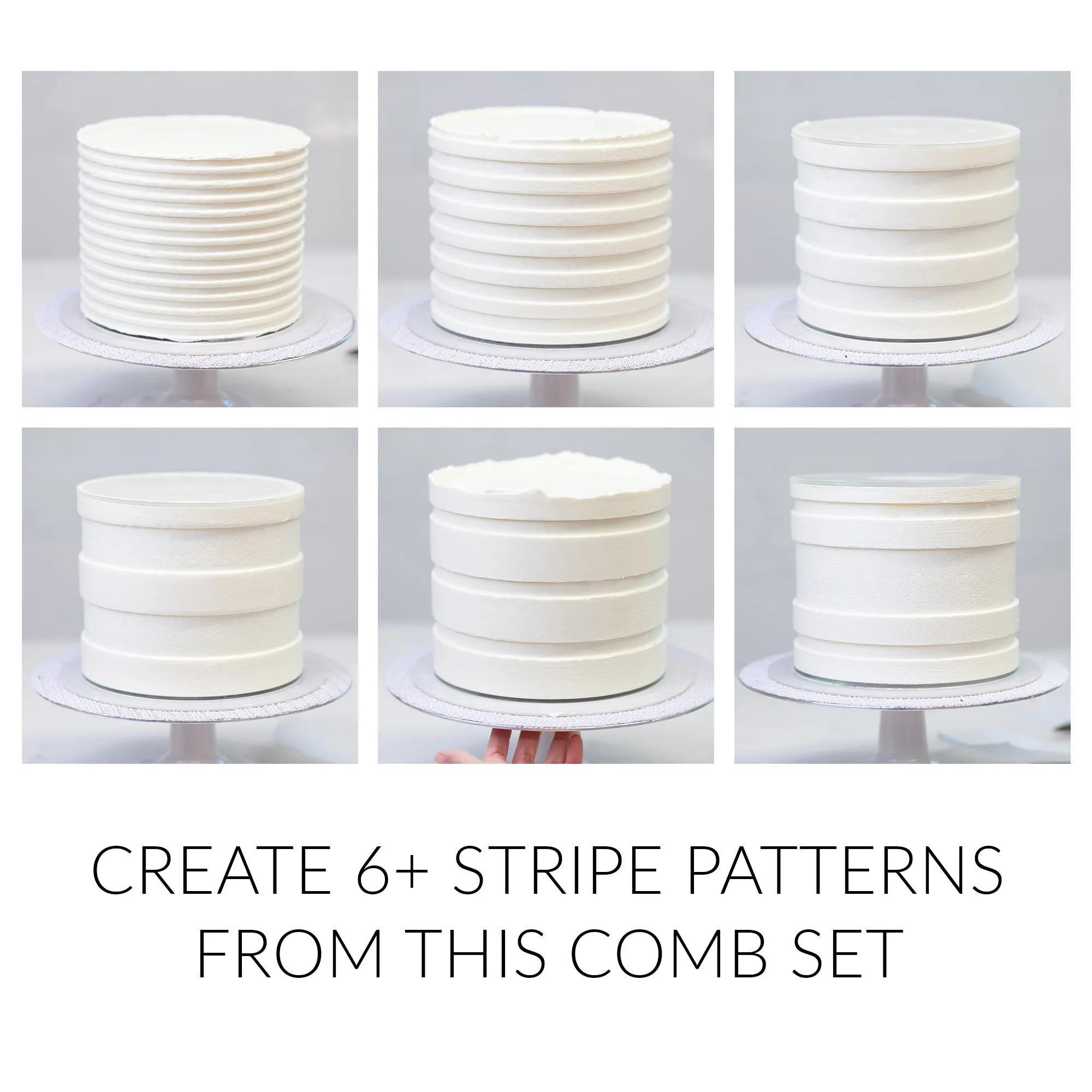 Contour Cake Comb For Buttercream Icing 12 inch Set of 3 SET C Update Version