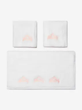 Cotton and Company Girls Organic Cotton Muslin And Cotton Crown Towel Set