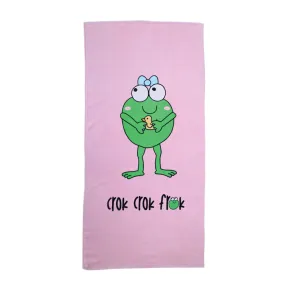 CrokCrokFrok Bath Towel Crok Girl - Pink with Purple - Small