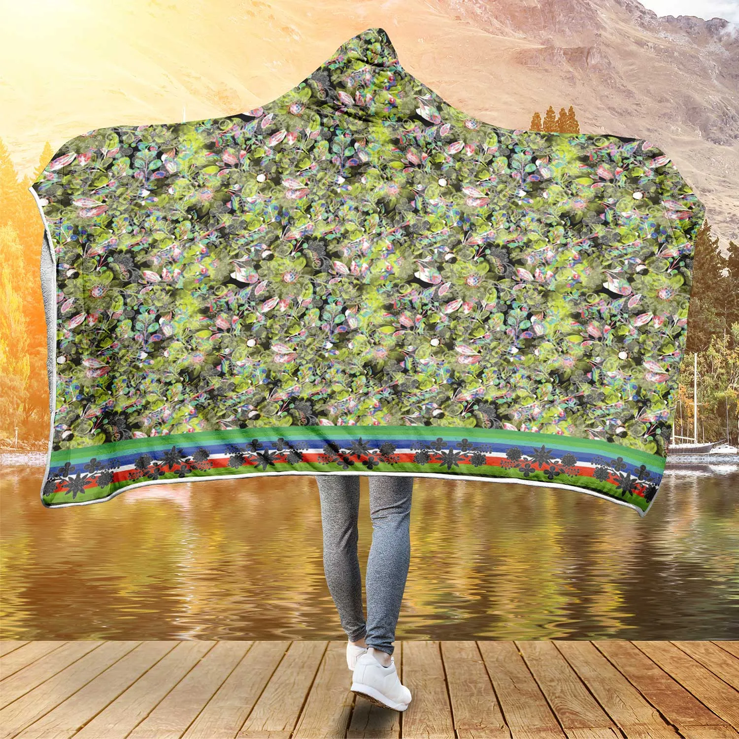 Culture in Nature Green Hooded Blanket