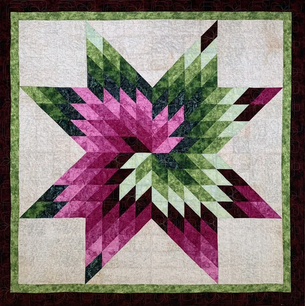 Delicate Duo Spiral Star Quilt KCS-DDSSe - Downloadable Pattern