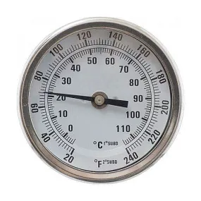 Dial Thermometer 1/2" NPT (3" Face x 2.5" Probe)