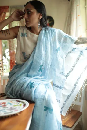 Dragonfly Afternoons Handloom Organic Cotton Saree