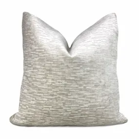 Dunham Whisper Gray Textured Chenille Pillow Cover