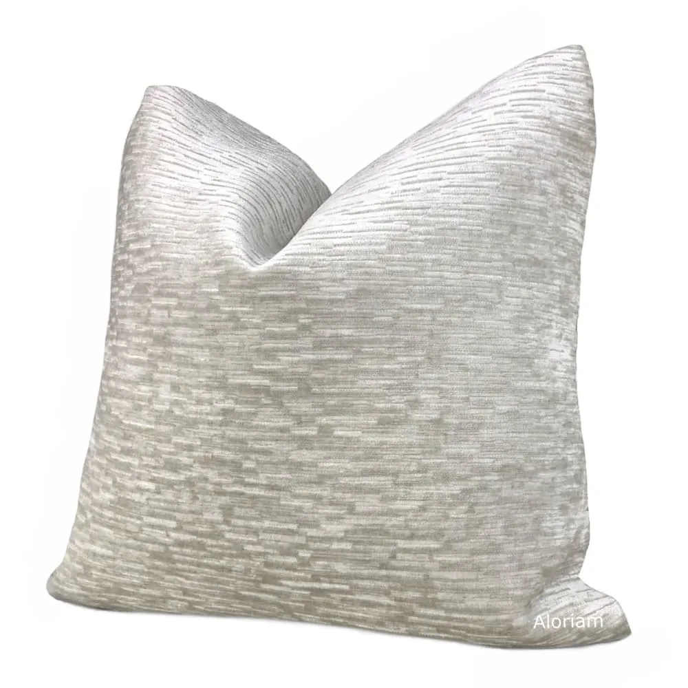 Dunham Whisper Gray Textured Chenille Pillow Cover