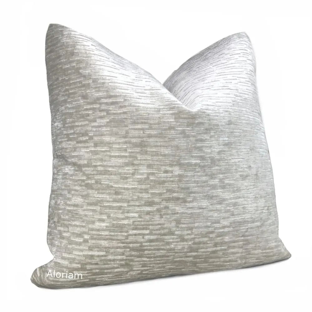 Dunham Whisper Gray Textured Chenille Pillow Cover