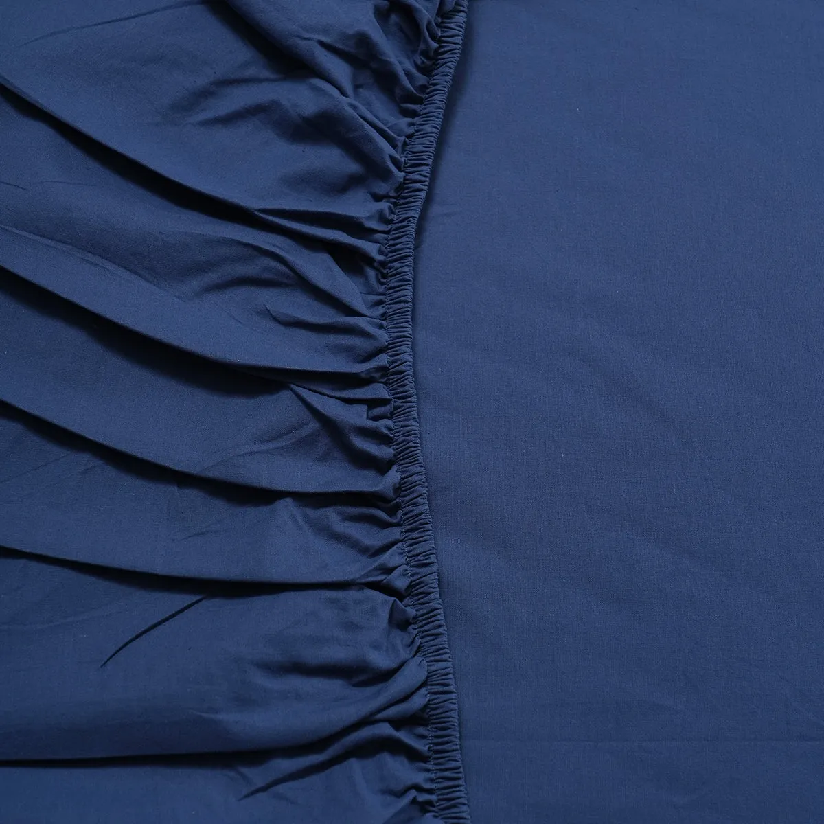 Eden Crisp & Light Weight 100% Cotton Solid Blue Fitted Sheet