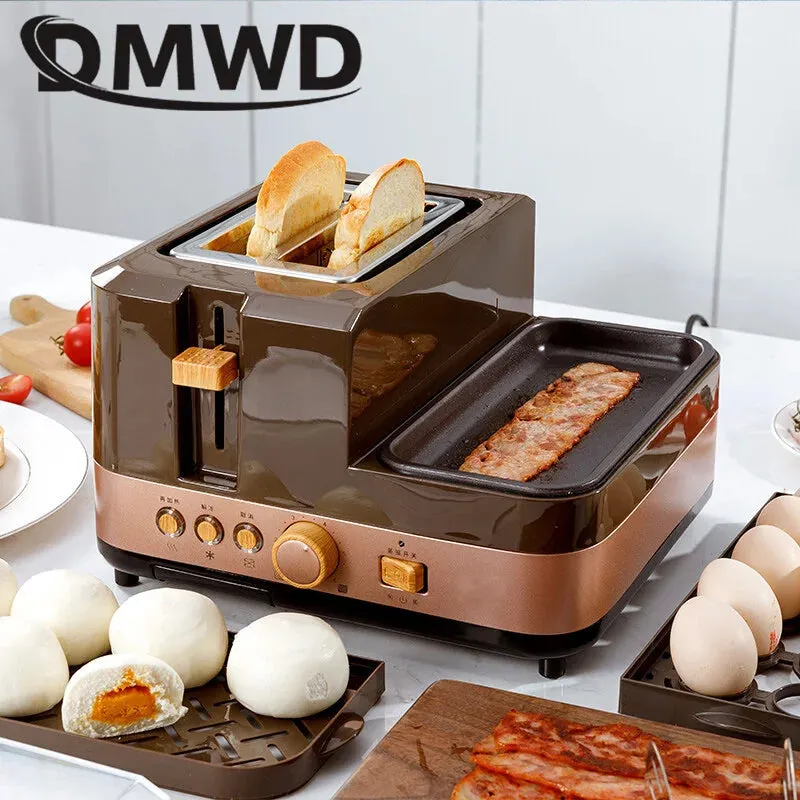 Electric Bread Toaster Oven Breakfast Sandwich Grill Baking Machine Eggs Poacher Boiler Food Steamer Omelette Frying Pan Roaster