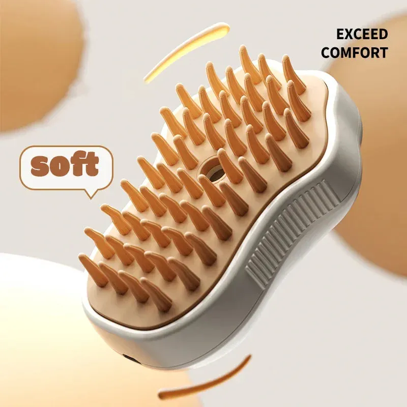 Electric Cat Grooming Brush with Spray Technology to Removal Dirt and Dust