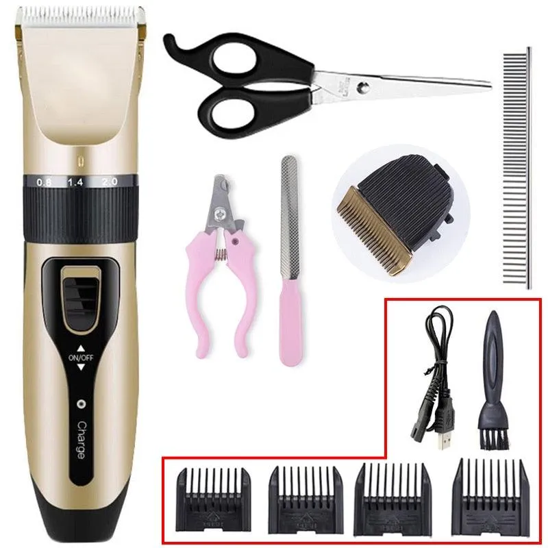 Electric Pet Clipper Dog Hair Clipper For Dogs Reachageable Trimmer Haircut Cat Hair Cutting Remover Machine  Grooming Kit