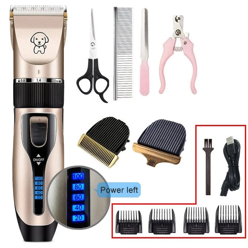 Electric Pet Clipper Dog Hair Clipper For Dogs Reachageable Trimmer Haircut Cat Hair Cutting Remover Machine  Grooming Kit