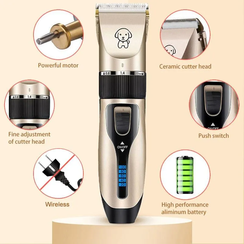 Electric Pet Clipper Dog Hair Clipper For Dogs Reachageable Trimmer Haircut Cat Hair Cutting Remover Machine  Grooming Kit