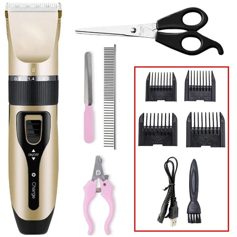 Electric Pet Clipper Dog Hair Clipper For Dogs Reachageable Trimmer Haircut Cat Hair Cutting Remover Machine  Grooming Kit