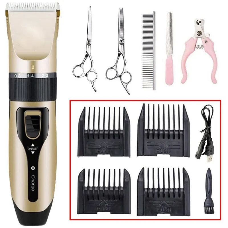 Electric Pet Clipper Dog Hair Clipper For Dogs Reachageable Trimmer Haircut Cat Hair Cutting Remover Machine  Grooming Kit