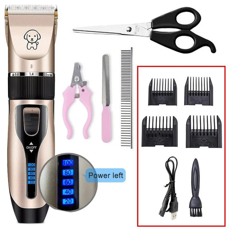 Electric Pet Clipper Dog Hair Clipper For Dogs Reachageable Trimmer Haircut Cat Hair Cutting Remover Machine  Grooming Kit