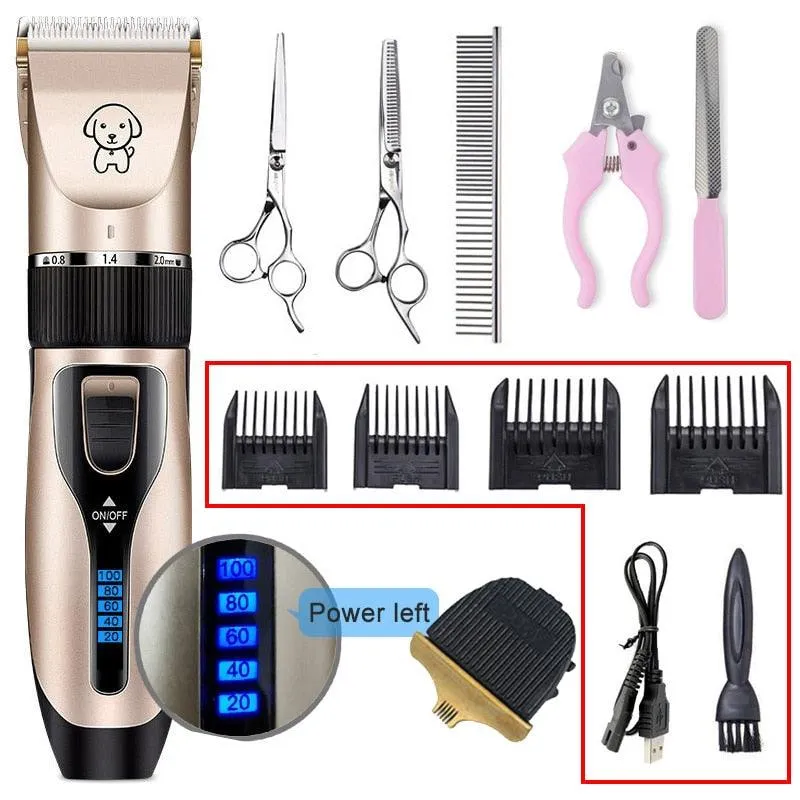 Electric Pet Clipper Dog Hair Clipper For Dogs Reachageable Trimmer Haircut Cat Hair Cutting Remover Machine  Grooming Kit