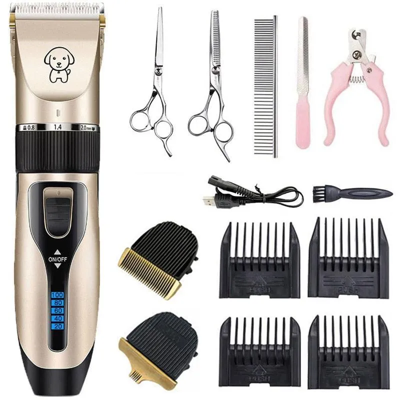 Electric Pet Clipper Dog Hair Clipper For Dogs Reachageable Trimmer Haircut Cat Hair Cutting Remover Machine  Grooming Kit