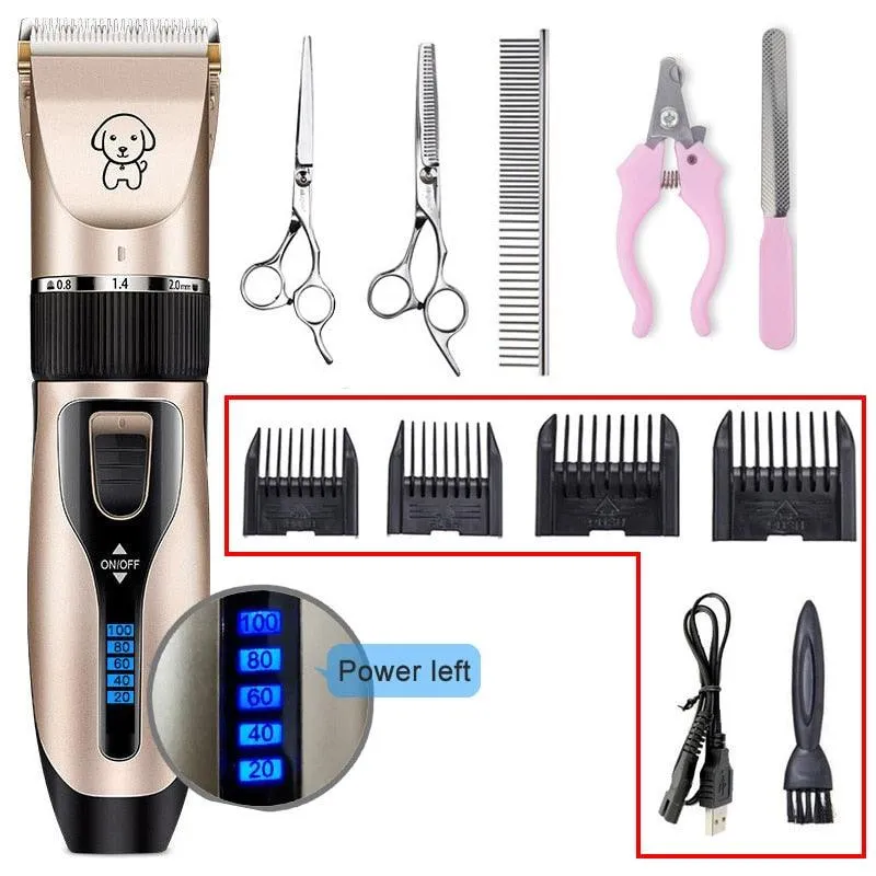 Electric Pet Clipper Dog Hair Clipper For Dogs Reachageable Trimmer Haircut Cat Hair Cutting Remover Machine  Grooming Kit