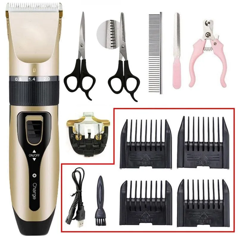 Electric Pet Clipper Dog Hair Clipper For Dogs Reachageable Trimmer Haircut Cat Hair Cutting Remover Machine  Grooming Kit