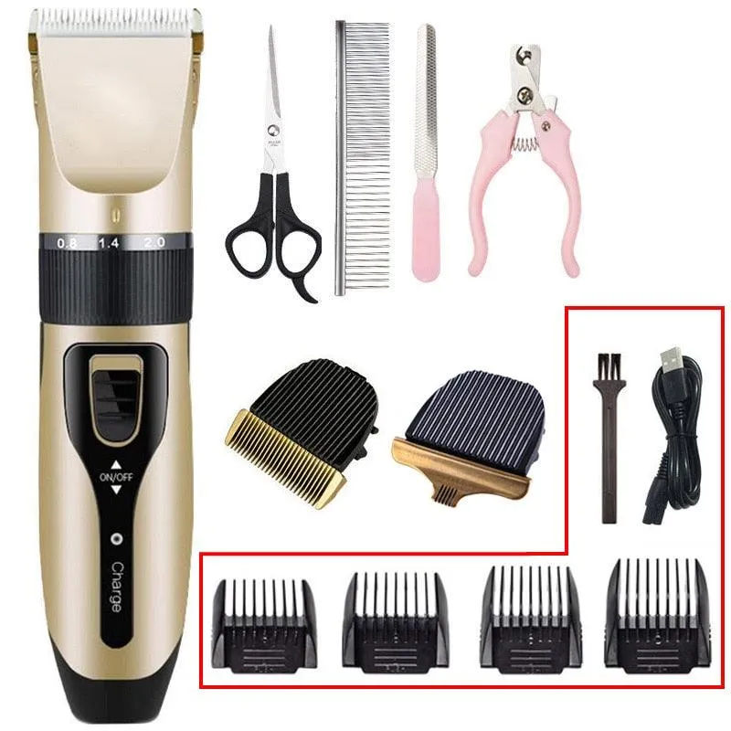 Electric Pet Clipper Dog Hair Clipper For Dogs Reachageable Trimmer Haircut Cat Hair Cutting Remover Machine  Grooming Kit