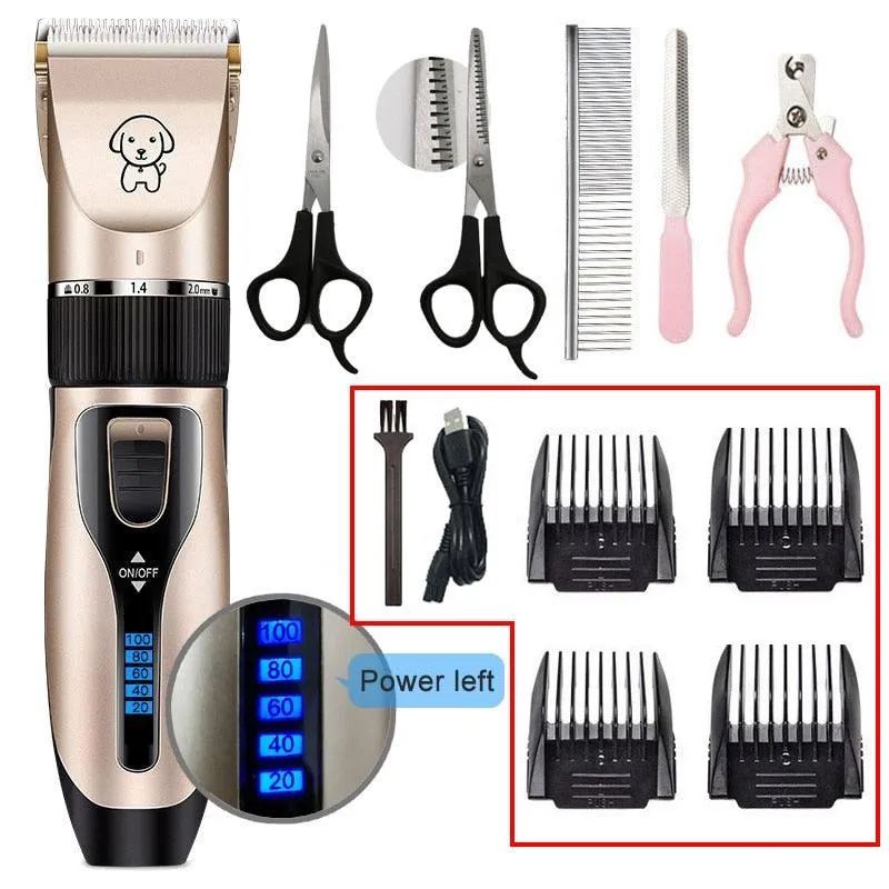 Electric Pet Clipper Dog Hair Clipper For Dogs Reachageable Trimmer Haircut Cat Hair Cutting Remover Machine  Grooming Kit