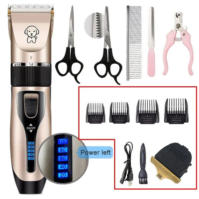 Electric Pet Clipper Dog Hair Clipper For Dogs Reachageable Trimmer Haircut Cat Hair Cutting Remover Machine  Grooming Kit