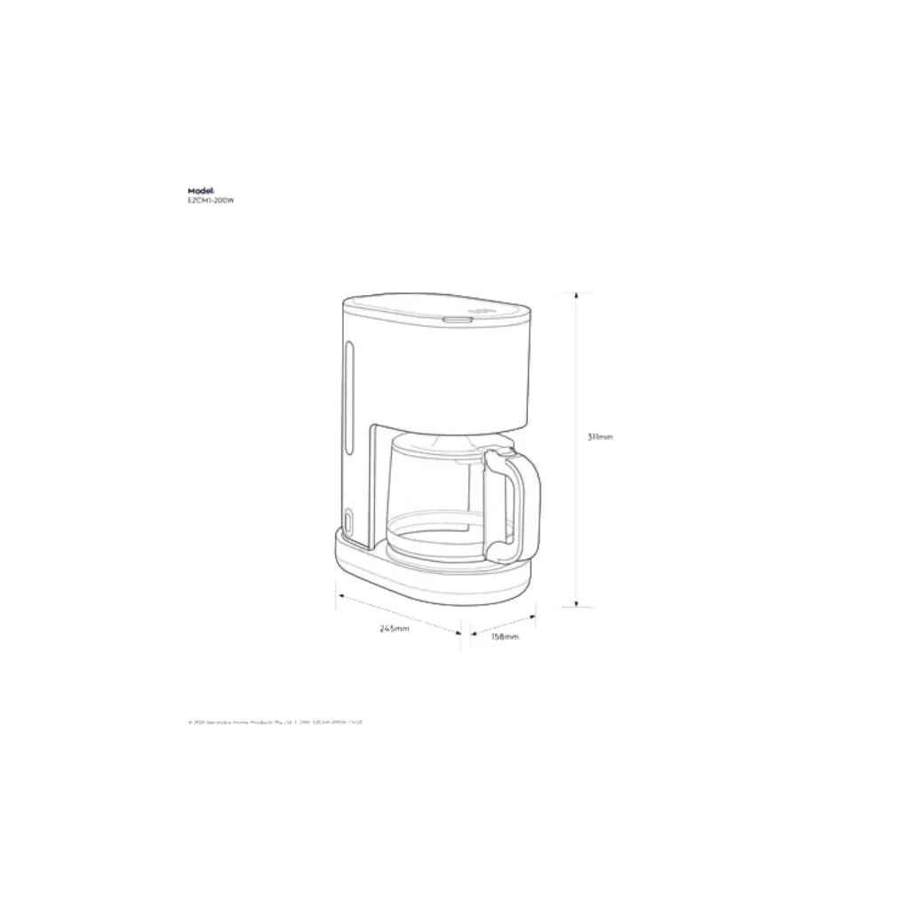 Electrolux E2CM1-200W 1.25L UltimateTaste 300 Drip Coffee Maker