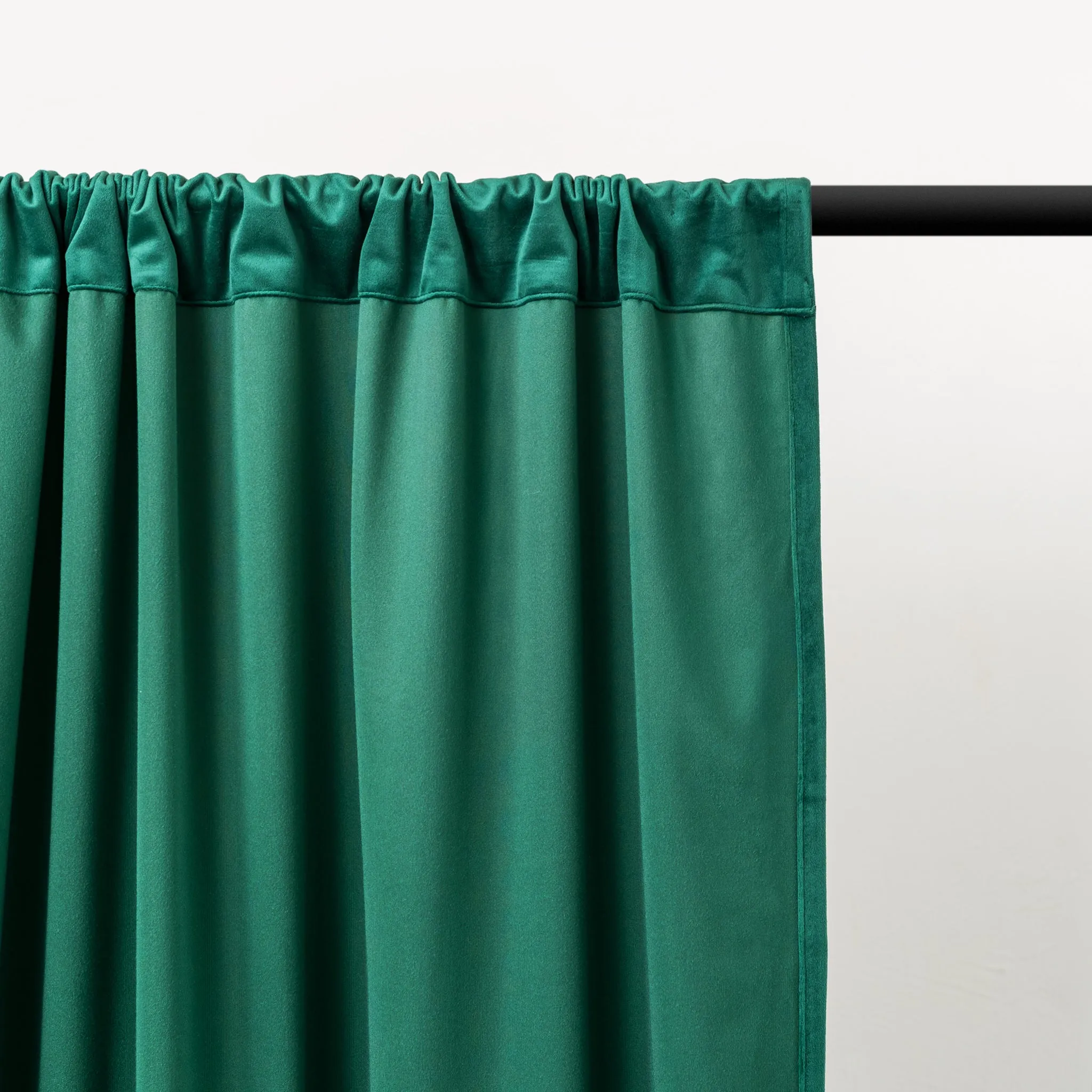 Emerald Green Velvet Blackout Rod Pocket Curtain - Custom Sizes and Colors