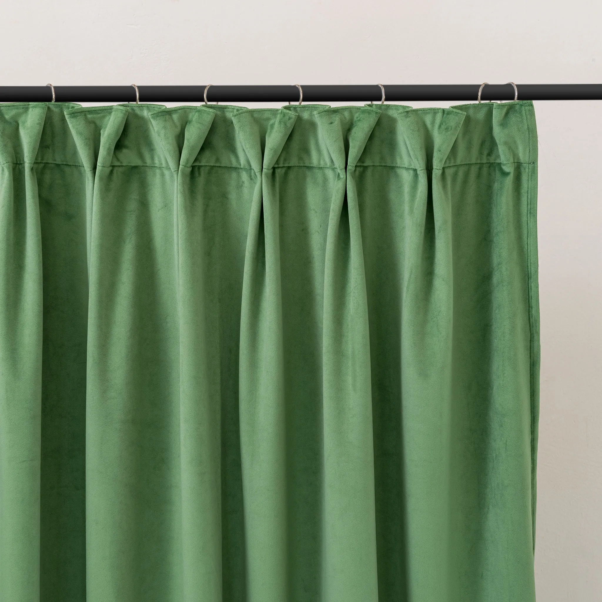 Fern Green Velvet Blackout Pinch Pleat Curtain - Custom Sizes and Colors