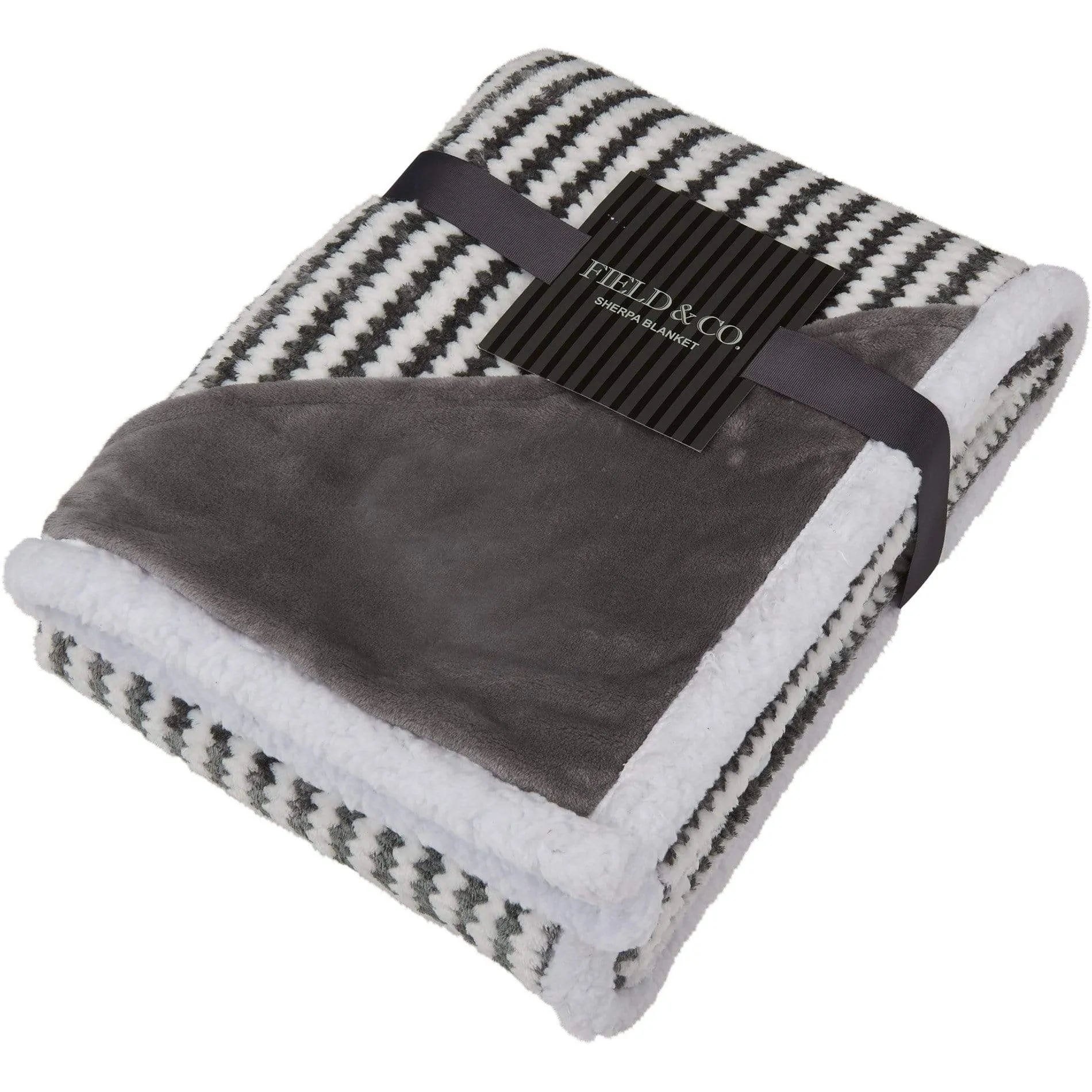 Field & Co. - Chevron Striped Sherpa Blanket