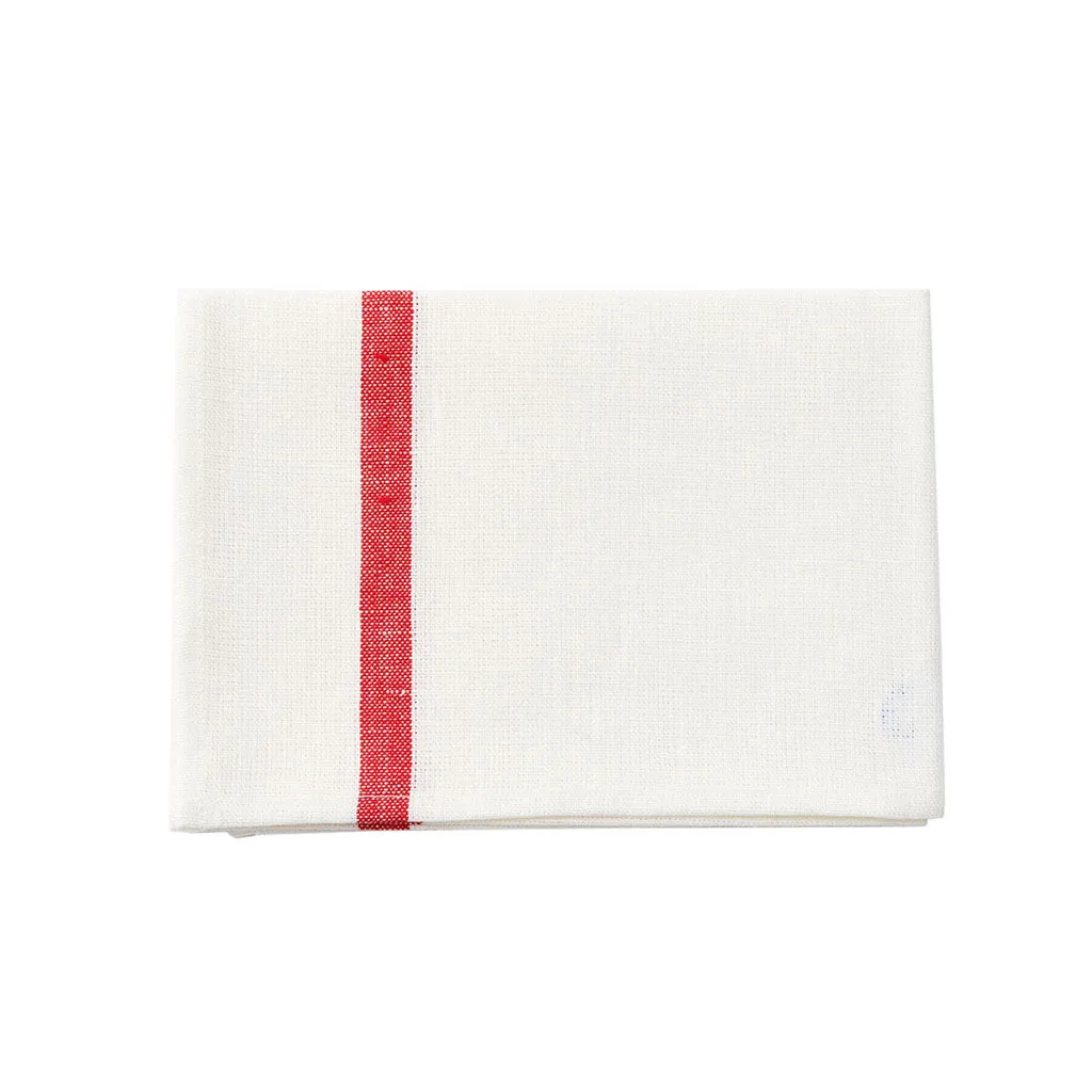 Fog Linen Kitchen Cloth: Red Stripe