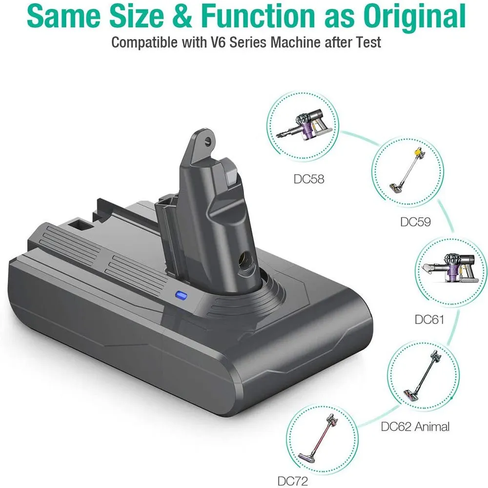 For Dyson 6400mAh V6 Battery Replacement| BATTERY FOR DYSON V6 SV04 SV09 DC59 DC62 DC61 DC58