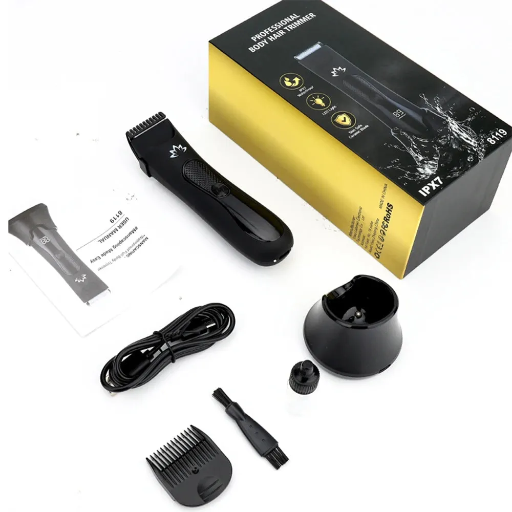 Full Body Hair Trimmer With Base Ceramic Steel Cutter Head Body Shaver