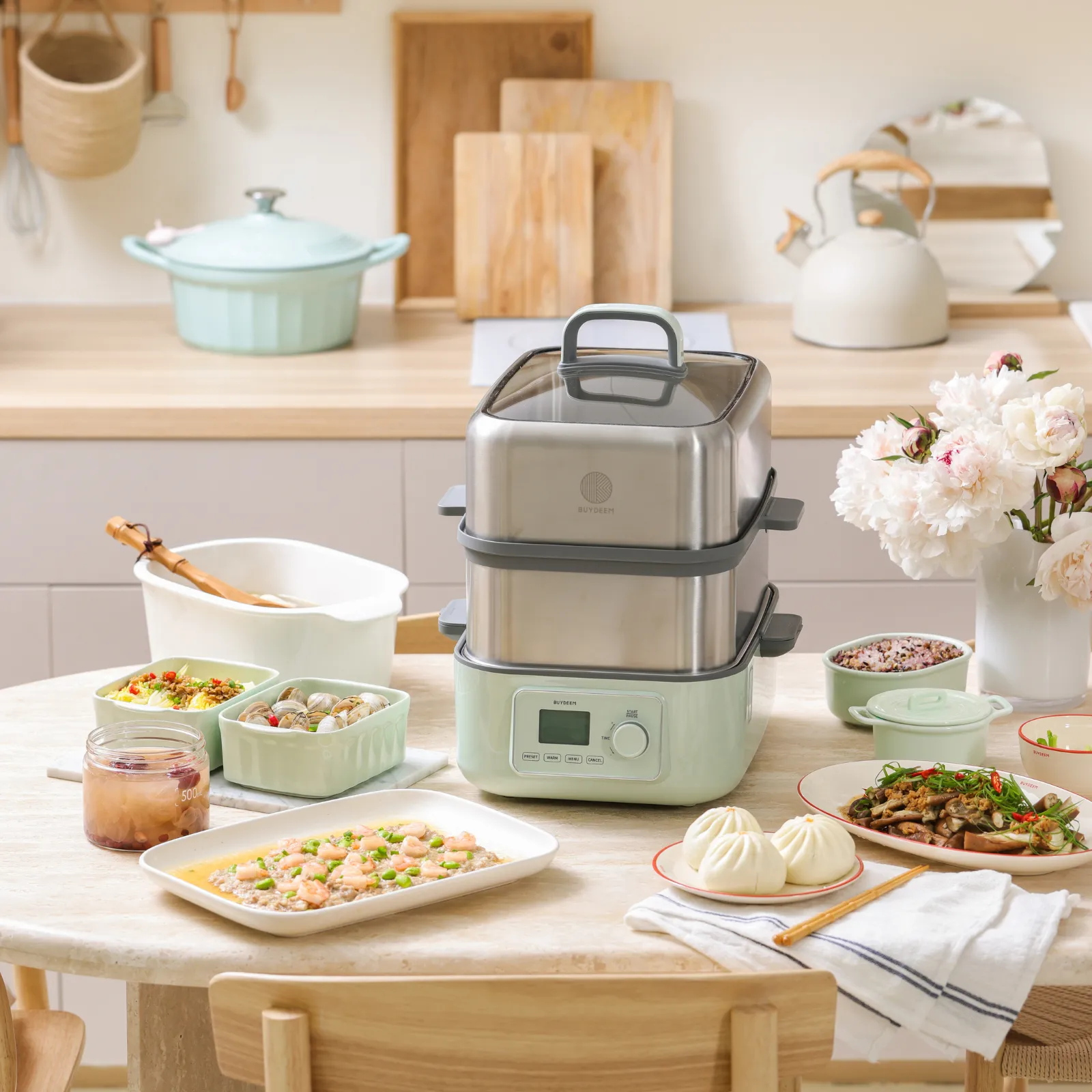 G67 Two-Tier Electric Food Steamer, 14QT