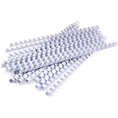 Gbc Plastic Binding Comb Round 21 Loop 8Mm A4 White Pack 100