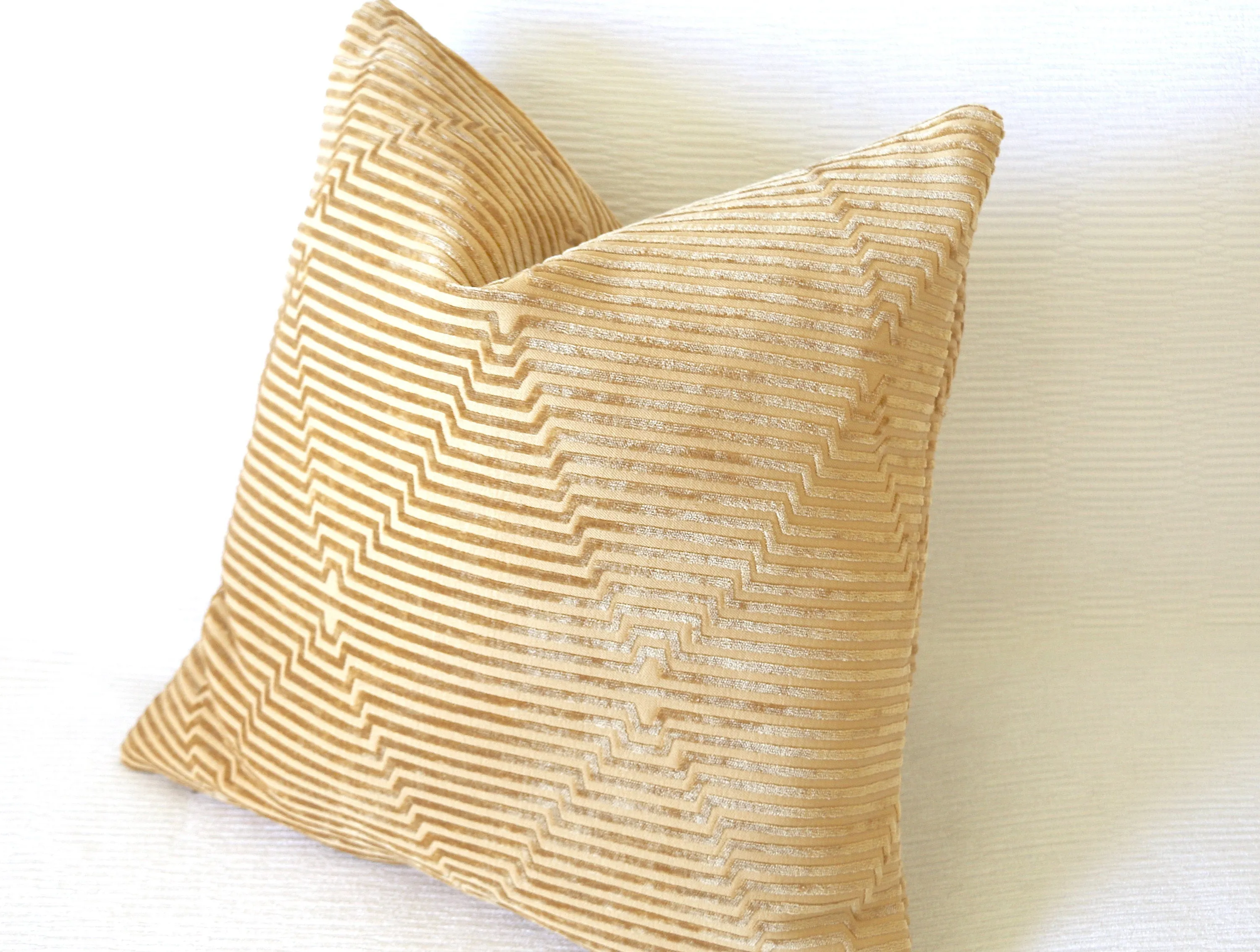 Geometric Gold Velvet pillow cover / Hollywood Regency Decor