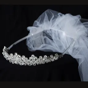 Girls Crystals Special Occasion Crown Veil Tiara