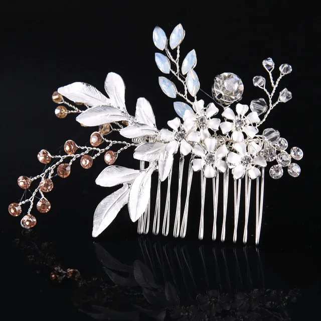 Gold Hair Comb Hair Crystal Flower Hair Accessories