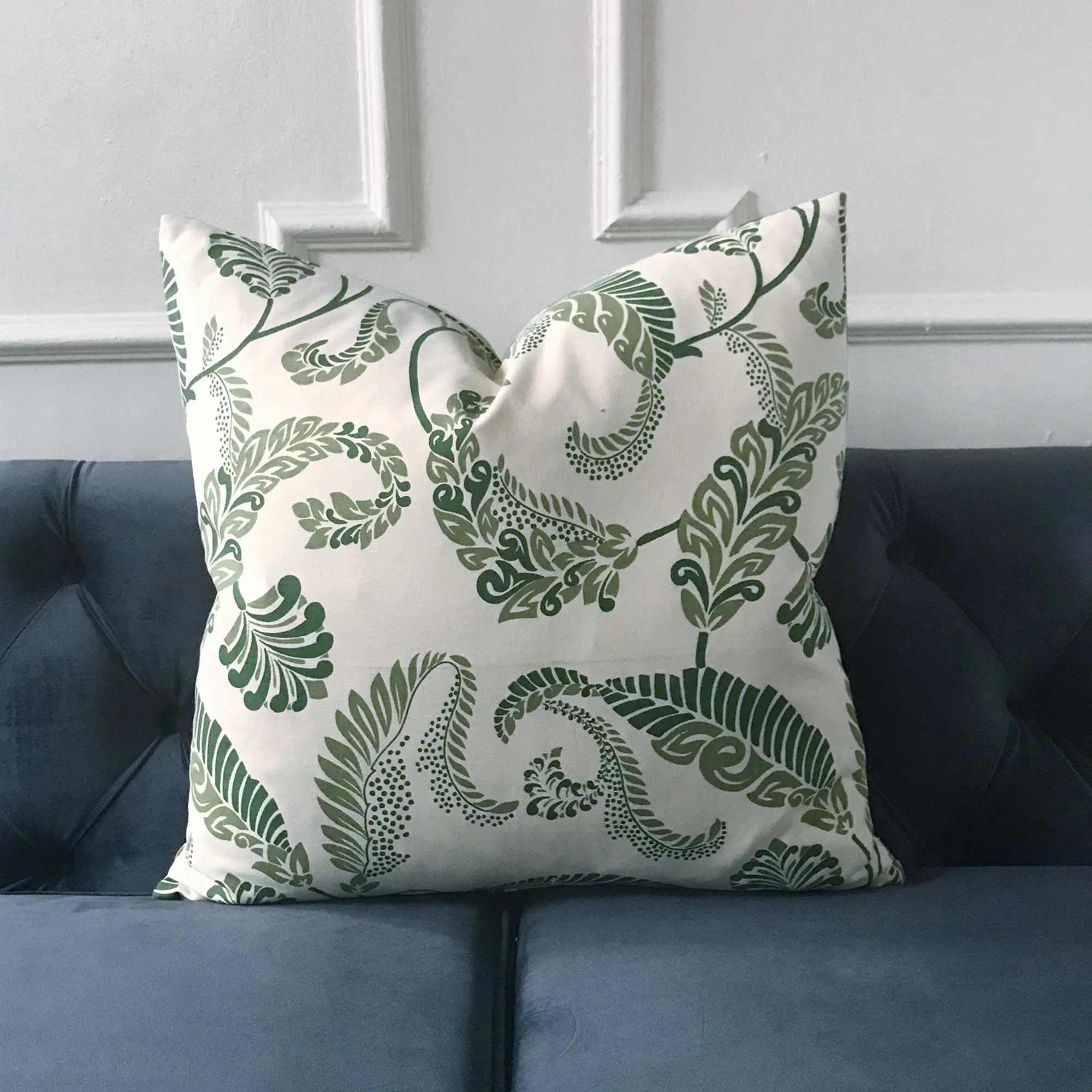 Green Botanical Garden Throw Pillow Cover 20x20