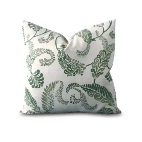 Green Botanical Garden Throw Pillow Cover 20x20