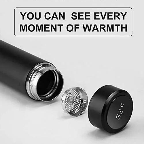 HBNS Smart Vacuum Flasks Bottle with LED Temperature Display with Touch Screen Smart Water Bottle 304 Stainless Steel Perfect for Office, Home, Gym, Outdoor Travel (500ML).