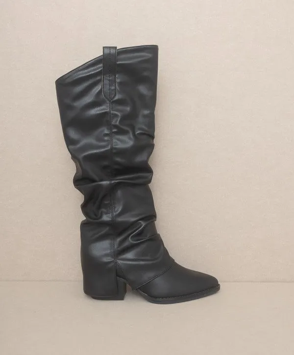 Hot to Trot  - Fold Over Slit Jean Boots