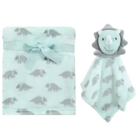 Hudson Baby Plush Blanket with Security Blanket, Triceratops