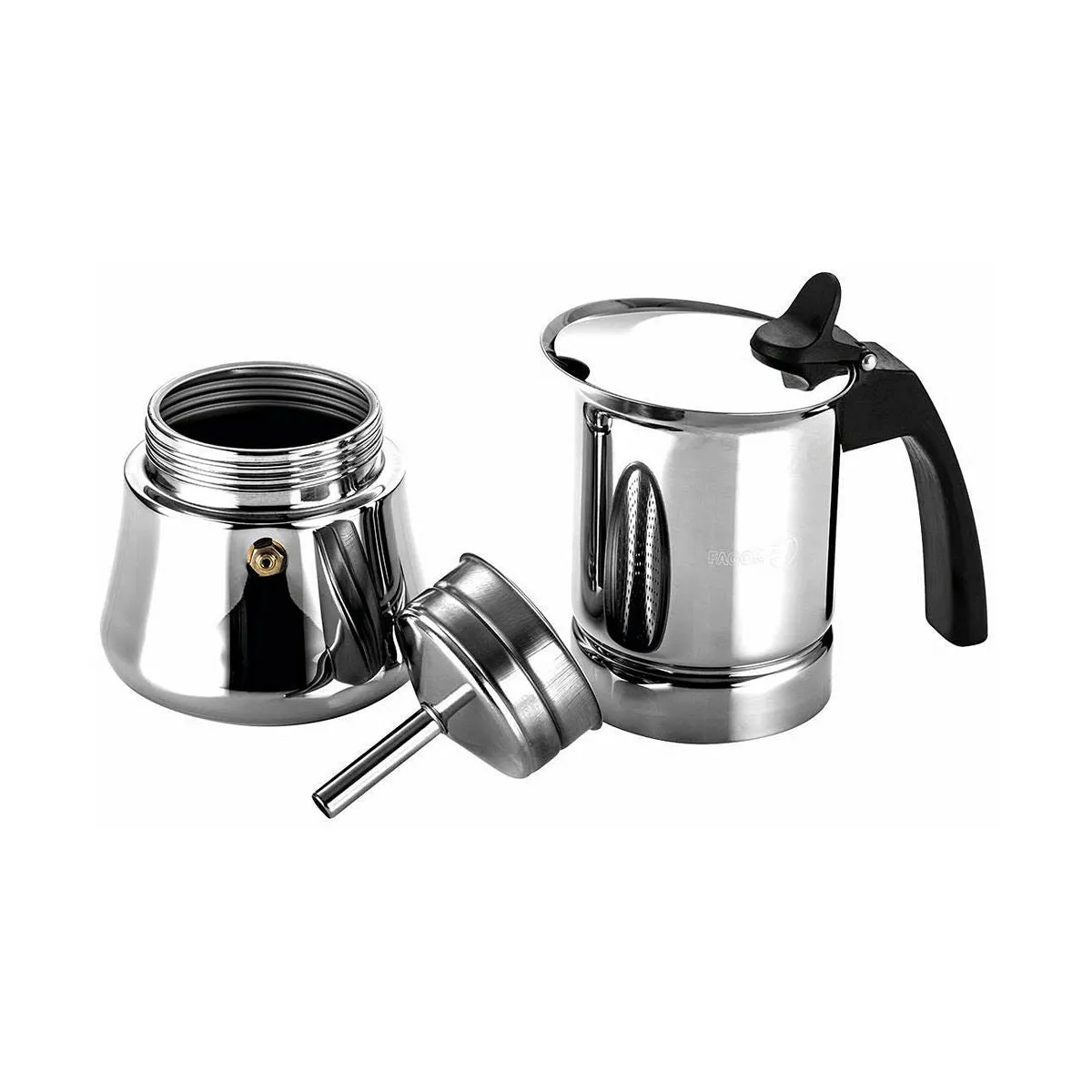 Italian Coffee Pot FAGOR Stainless steel 18/10 Chromed (10 Cups)