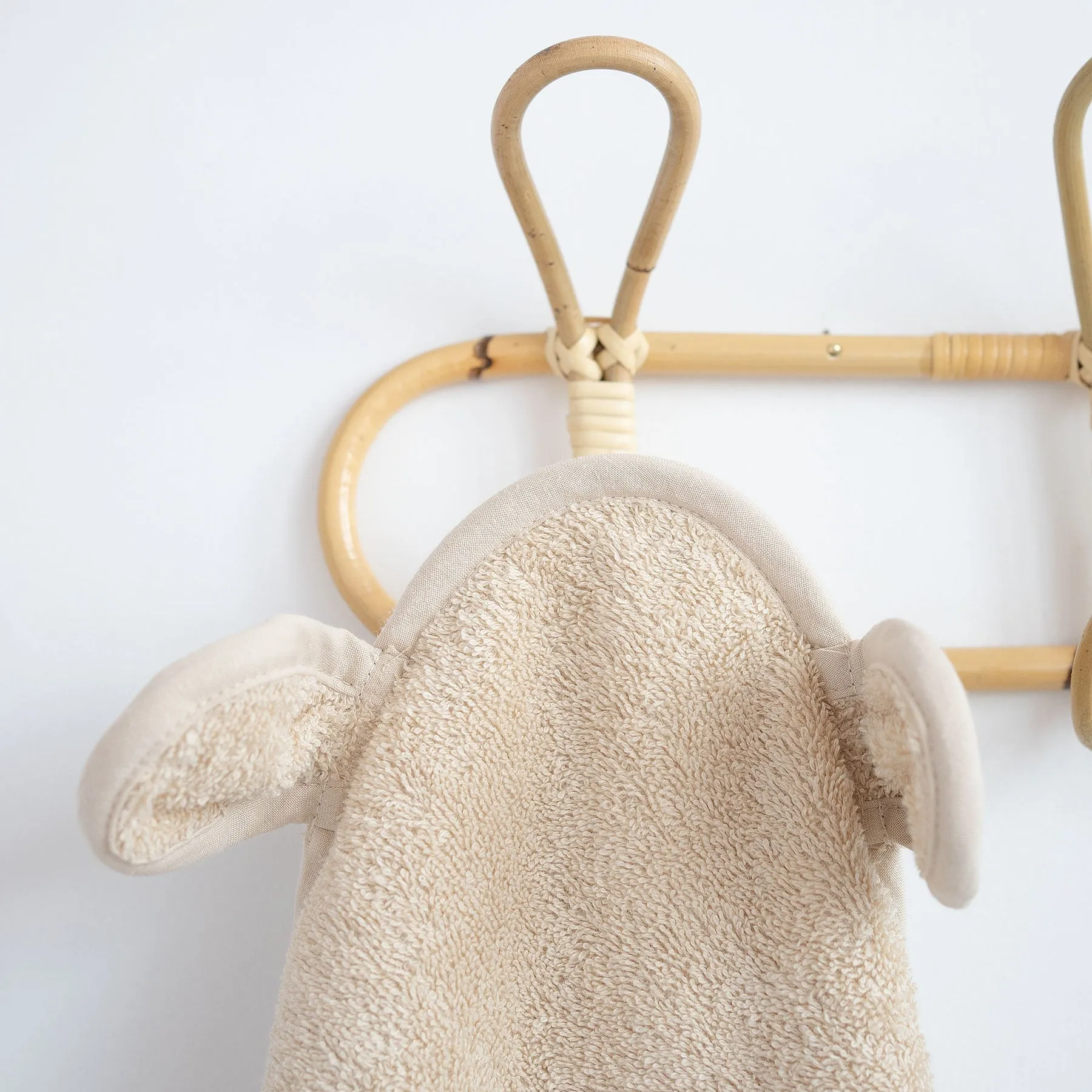 JBØRN Organic Cotton Baby Hooded Towel with Ears | Personalisable